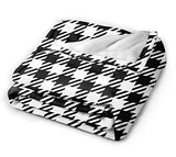 Couverture en micro-polaire à carreaux vichy noir et blanc avec imprimé vichy ultra doux, léger, confortable et chaud en microfibre pour lit, canapé, salon