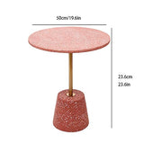 LINCYS Table d'appoint Table d'appoint Basse marbre Naturel Minimaliste Terrazzo Rond Salon Plateau Rond Table Tables d'appoint Salon pour Manger Petite Table