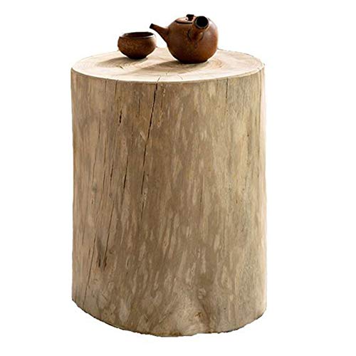 NNHDWS Stolik boczny, stołek z drewna bali Retro stary nostalgiczny zestaw okrągły stołek, salon, niski stołek do sypialni, S