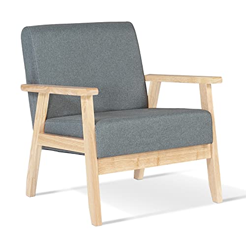 IDMarket - Fauteuil scandinave Anders en Tissu Gris Anthracite