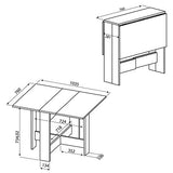 Table Pliante Contemporain avec 2 Abattants Blanc 103 x 76 x 73,4 cm, 2050A2100X00