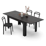 MOBILI FIVER, Table Extensible Cuisine, Easy, Frêne Noir, 140 x 90 x 77 cm, Mélaminé, Made in Italy