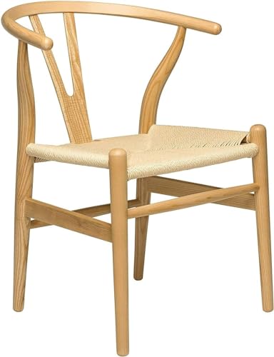 FIXARE Chaise Salle Manger Bois Naturel,Réplique Chaise Wishbone,Chaise Latérale Élégante