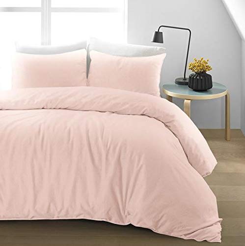 Parure De Lit Double Catherine Lansfield Harley Geo Rose Poudré - 52% Polyester 48% Coton Réversible