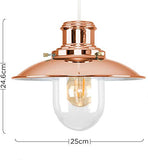OMEE Et Métal Cuivre Poli Moderne en Verre du pêcheur Style Vintage Lanterne Easy Fit Plafond Lamp