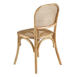 Tousmesmeubles Duo de Chaises Bois Naturel/Cannage - Brett - L 44 x l 41 x H 86 - Neuf