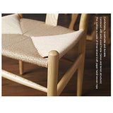 Salle à manger chaise, chaise de loisirs simple bois de frêne nordique, coussin de corde tressée, table de thé et une chaise (Color : E)
