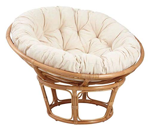 AUBRY GASPARD Fauteuil papasan en rotin avec Coussin écru