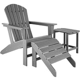 TecTake 800814 Chaise de Jardin Extérieur Design Adirondack Forme Ergonomique Résistant aux Intempéries Charge Max. 120 Kg – Diverses Couleurs (Gris)