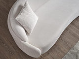 Canapé 3 Places et Fauteuil en Velours Blanc cassé Lamia