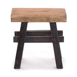 Design Delights Tabouret en bois rustique vintage 40" - Bois dur recyclé - Tabouret en bois massif - 43 x 45 x 27 cm (H x l x P) - Noir nature