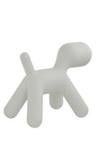 MagisMeToo Tabouret avec Surface Mate en polyéthylène Forme de Chien pour Enfant, Blanc, Small