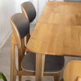 NORDICSTORY Table de salle à manger extensible France, bois massif de chêne, style nordique ou scandinave, design moderne pour salon, 4-8 personnes, 120-160 x 80 x 75 cm (chêne miel)