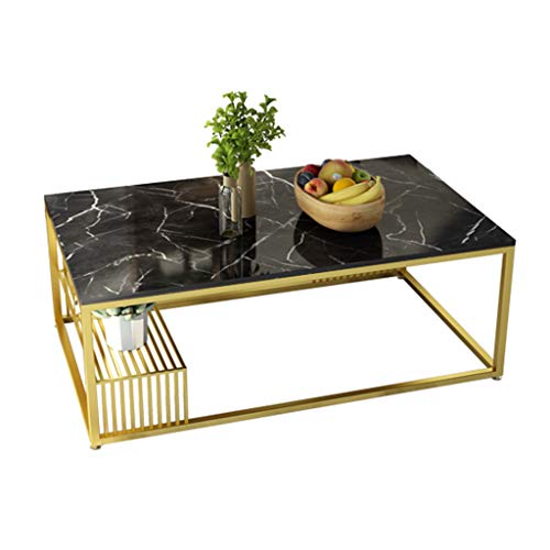 Tables basses de salon Table basse moderne pour le salon | Table de Cocktail de Table Rectangulaire en Marbre Mid-Century | Bureau Accueil Table de canapé d Tables basses de salon Table basse moderne pour le salon | Table de Cocktail de Table Rectangulaire en Marbre Mid-Century | Bureau Accueil Table de canapé d'extrémité | avec étagère de rangement | N