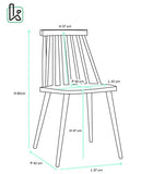 KAYELLES Lot de 2 - Chaise de Cuisine Plastique Style bistrot à barreaux BAO (Blanc)
