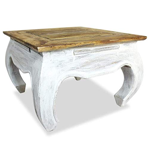 Tuduo Table latérale en Bois Massif de récupération 50 x 50 x 35 cm Design Unique, Moderne et élégante Table Console entrée
