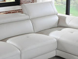 Vente-unique - Canapé d'angle en Cuir Solange - Blanc - Angle Droit
