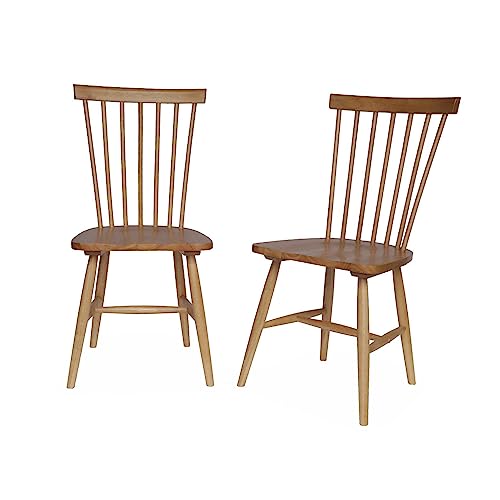 Alice's Home - Lot de 2 chaises Naturelles à barreaux en Bois d'hévéa. Romie. L 50.8 x P 44.2 x H 90cm