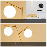 JHSHENGSHI Lampadaires Nordic Sphere Lampadaire LED, 3 lumières en Verre dépoli Globe Shade Tall Pole Lampadaire pour Salon Chambre Bureau lampadaire