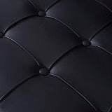 Fern Chaise longue style Barcelona en cuir noir