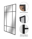 Direkte Import Miroir sur Pied en métal Noir/Argent - Miroir Long rectangulaire [220 x 110 x 3cm] | Design Danois | Miroir de Chambre sur Pied | Vertical et Horizontal
