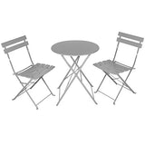 Vanage - Table Bistro avec chaises - Table et chaises pliantes - Salon de jardin 3 pièces - Parfait pour Balcon, Terasse et Jardin - Design intemporel et Couleur actuelle