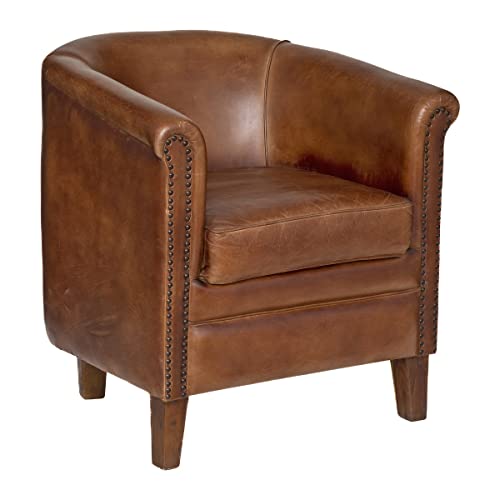 Fauteuil Valam - Cuir - Marron - Atmosphera créateur d Fauteuil Valam - Cuir - Marron - Atmosphera créateur d'intérieur