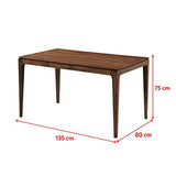 Selsey Henrico - Table Salle à Manger - 135x80 cm, Bois de Noyer, Bois Massif - Style Moderne