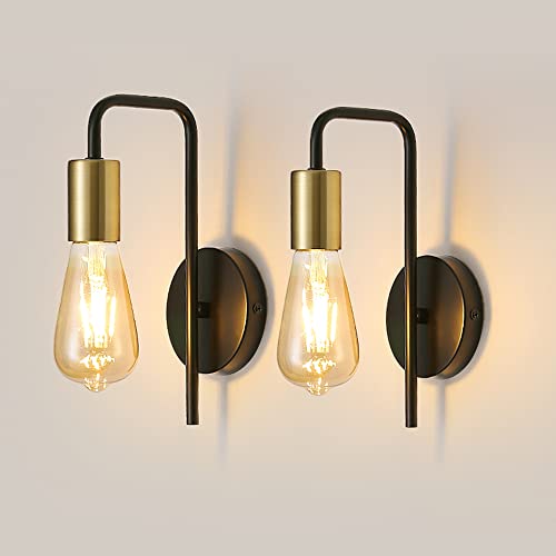 Osairous Applique Murale Vintage 2 Pack, Lampe Murale Intérieur Industrielle, Spot Mural Fer Rétro pour Chambre Couloir Bar, E27, IP20, Noir, Sans Ampoule Osairous Applique Murale Vintage 2 Pack, Lampe Murale Intérieur Industrielle, Spot Mural Fer Rétro pour Chambre Couloir Bar, E27, IP20, Noir, Sans Ampoule