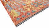 Tapis fait à la main 100 % laine à tissage plat Chobi Légumes Kilim Tribal (197 x 150 cm)