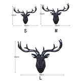 Montage mural Tête de cerf Suspendu électrique décoratif géométrique en Trois Dimensions Noir Sculpture 3D résine 80 * 60 cm Tête d'animal (Size : S)