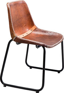 Kare Chaise Vintage en Cuir Marron