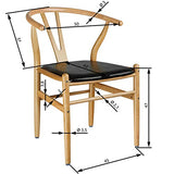 TecTake 800776 Lot de 4 Chaises Salle à Manger Cuisine Design, Cadre et Pieds en Bois, Embouts en Plastique pour protéger Le Sol - diverses Couleurs au Choix - (Naturelle | No. 403525)