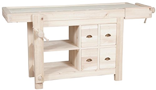 Biscottini table haute 184 x 78 x 92 cm Made in Italy | Meuble cuisine en bois massif | Établi pliant | Table haut cuisine en bois Biscottini table haute 184 x 78 x 92 cm Made in Italy | Meuble cuisine en bois massif | Établi pliant | Table haut cuisine en bois