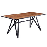 Wohnling Table de salle à manger en bois massif et métal - 180 x 77,5 x 90 cm - Table de cuisine Loft massif - Table en bois avec structure en métal - Noir