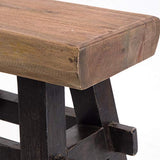 Design Delights Tabouret en bois rustique vintage 40" - Bois dur recyclé - Tabouret en bois massif - 43 x 45 x 27 cm (H x l x P) - Noir nature