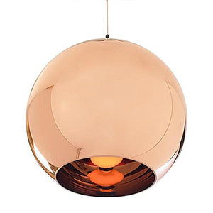 Boule Lampe Suspension Lustre Plafond Vintage Abat-jour en Cuivre Poli Bronze ( sans ampoule)