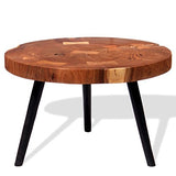 Festnight Table Basse Design Dessus en Bois d'acacia Massif Style Industriel (55-60) x 40 cm