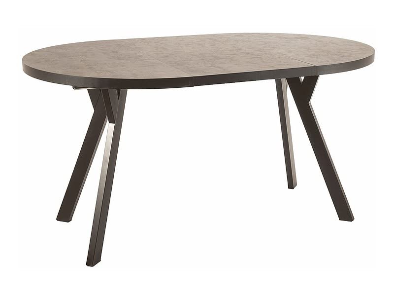 SIGNAL MEBLE Table Extensible Effet Marbre - Noir - Pieds en Métal Noir - 8 Couverts - D 100 Cm X H 76 Cm SIGNAL MEBLE Table Extensible Effet Marbre - Noir - Pieds en Métal Noir - 8 Couverts - D 100 Cm X H 76 Cm