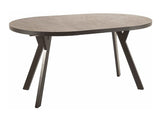 SIGNAL MEBLE Table Extensible Effet Marbre - Noir - Pieds en Métal Noir - 8 Couverts - D 100 Cm X H 76 Cm