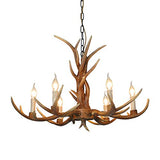 6 têtes de décoration vintage en forme de corne de cerf - Chandelier - Rural Antler - Lustre - Suspension - Suspension