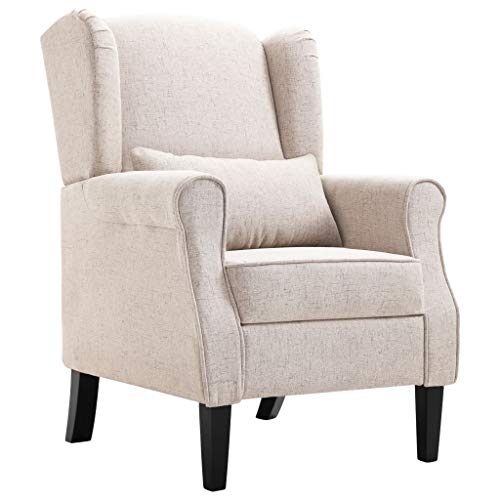vidaXL Fauteuil Chaise de Salon Siège de Salon Fauteuil de Chambre Siège de Bureau Fauteuil de Salle de Séjour Maison Intérieur Beige Tissu vidaXL Fauteuil Chaise de Salon Siège de Salon Fauteuil de Chambre Siège de Bureau Fauteuil de Salle de Séjour Maison Intérieur Beige Tissu