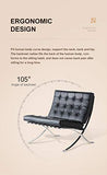 X&JJ Chaise pliante style Barcelone du milieu du siècle - Chaise de loisirs avec ottoman, chaise de salon classique moderne pour le salon, le bureau