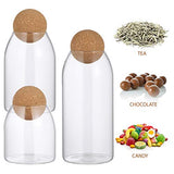 UPKOCH 3Pcs Pot en Verre avec Joint Hermétique Couvercle en Bois Boule Clair Pot de Bonbons Mason Bocaux Boîte de Stockage des Aliments pour Servir du Thé Café Épices Sucre Sel Taille (S