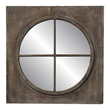 L'ORIGINALE DECO Miroir Fenêtre Ronde Œil de Bœuf Bois 55 cm x 55 cm