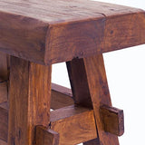 Design Delights Tabouret en bois rustique vintage 40" - Bois dur recyclé - Tabouret en bois massif - 43 x 45 x 27 cm (H x l x P) - Marron clair