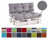 Coussins pour palettes Coussins pour palettes PPI (Set (Coussin d'assise 120x80 +Dossier 120x40), Gris)