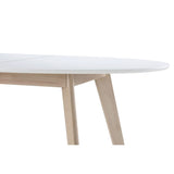 Miliboo Table scandinave Extensible Ovale Blanche et Bois Clair L150-200 cm Leena