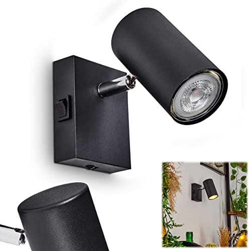 hofstein Applique mural Javel, lampe en métal noir/chrome, luminaire peuvent être orientées idéal dans un séjour moderne, disposent d hofstein Applique mural Javel, lampe en métal noir/chrome, luminaire peuvent être orientées idéal dans un séjour moderne, disposent d'un interrupteur, 1 x GU10, ampoule(s) non incluse(s)