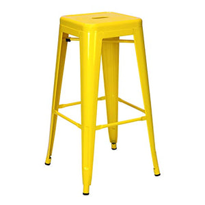 Vaukura Tabouret Haut Tolix - Tabouret Industriel Métallique Brillo (Jaune)